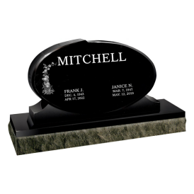 Round double headstone